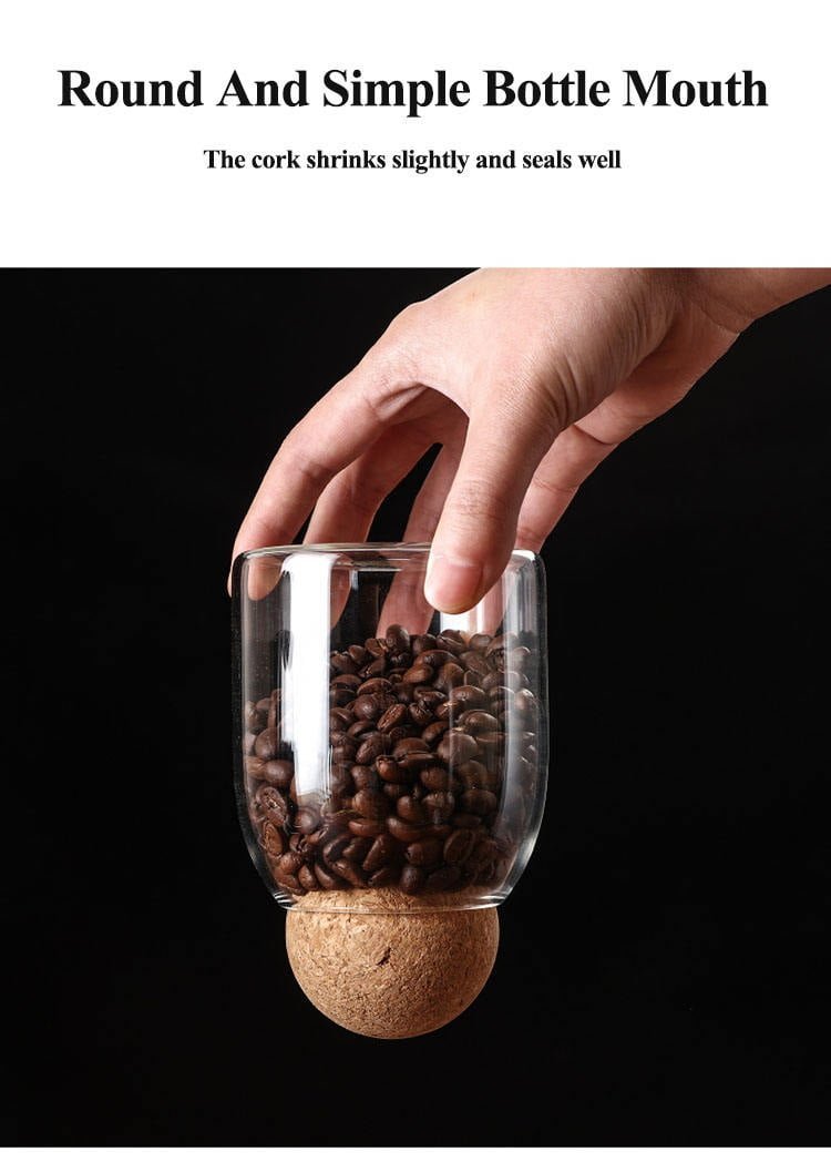 coffee bean glass jar