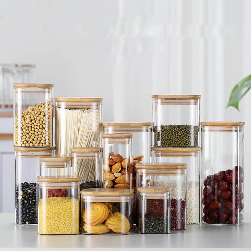Glass Square Jar with Lid