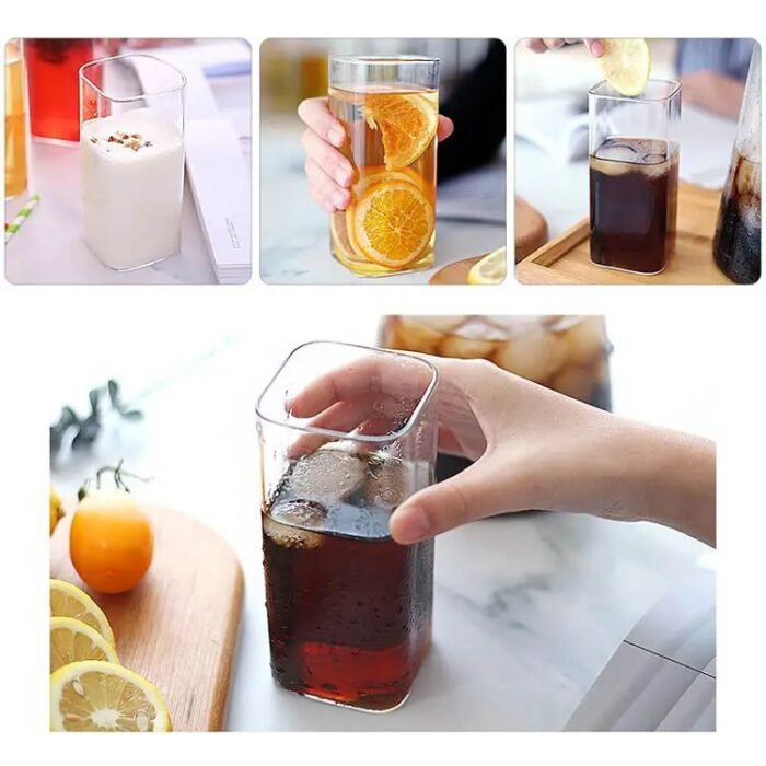 Vasos de Vidrio Cuadrados | Vasos de Bebida de Lujo Soplados a Mano para Mayoristas - Imagen 4